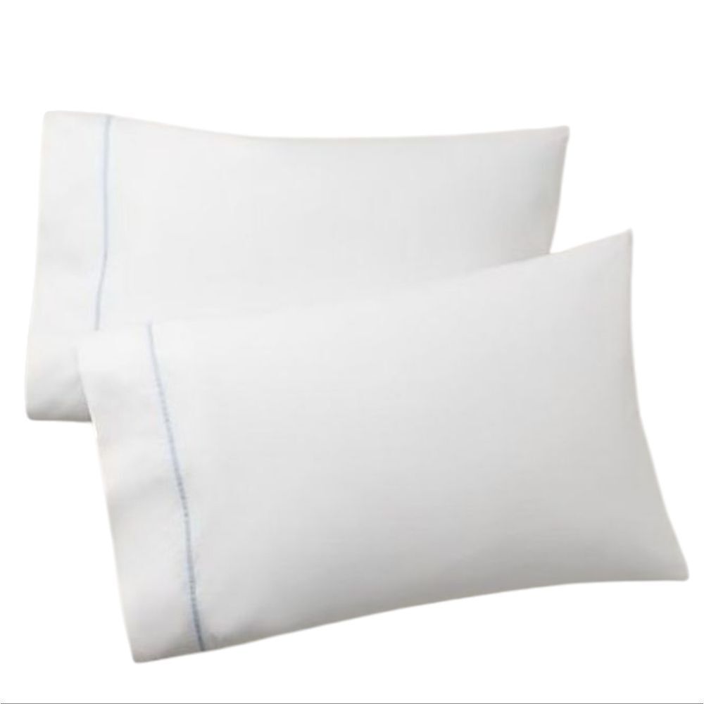 NWT Ralph Lauren Standard Pillow Cases Organic Cotton Palmer White Sky Blue
